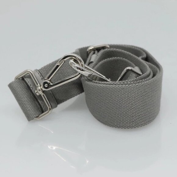 PRADA Bijoux Canapa Hand Bag Canvas 2way Gray Silver Auth KD142 - Picture 12 of 16